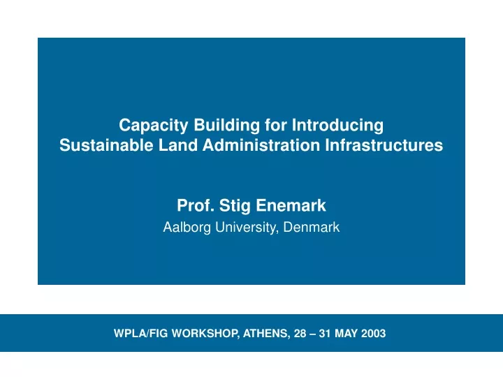 capacity building for introducing sustainable