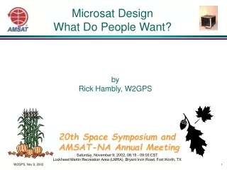 Microsat Design What Do People Want?