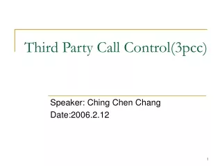 Third Party Call Control(3pcc)