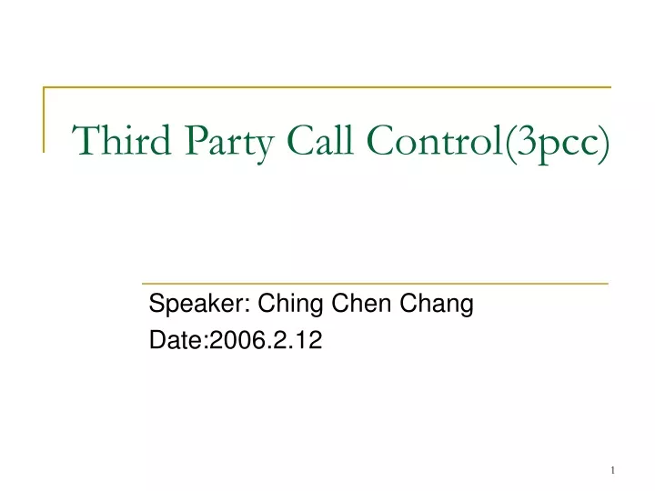 third party call control 3pcc