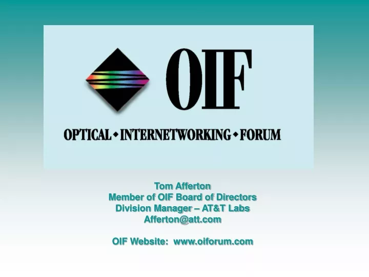 tom afferton member of oif board of directors