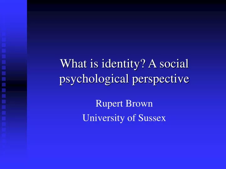 what is identity a social psychological perspective