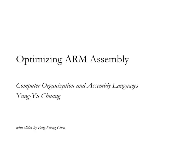optimizing arm assembly
