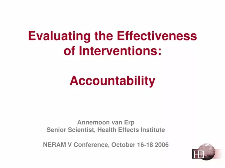 evaluating the effectiveness of interventions