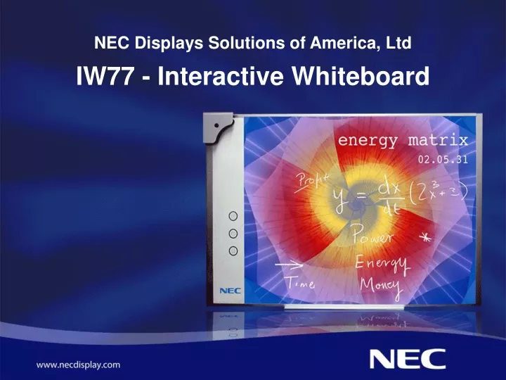 nec displays solutions of america ltd iw77 interactive whiteboard