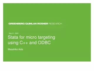 Stata for micro targeting  using C++ and ODBC