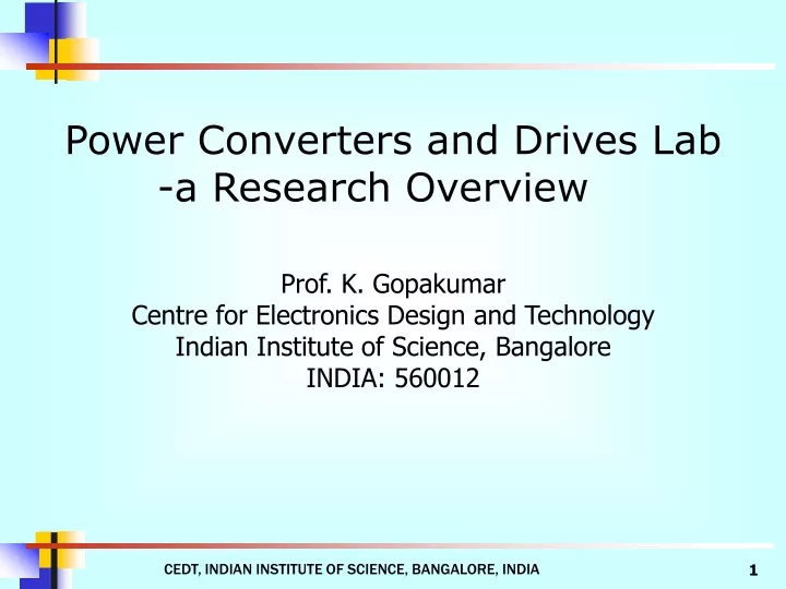 power converters and drives lab a research