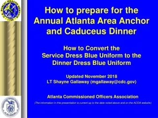How to prepare for the Annual Atlanta Area Anchor and Caduceus Dinner