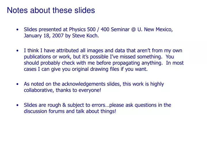 notes about these slides