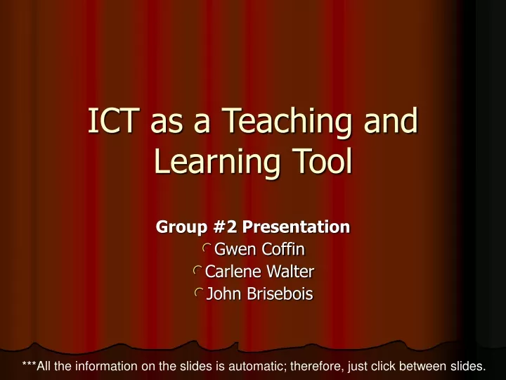 ict as a teaching and learning tool