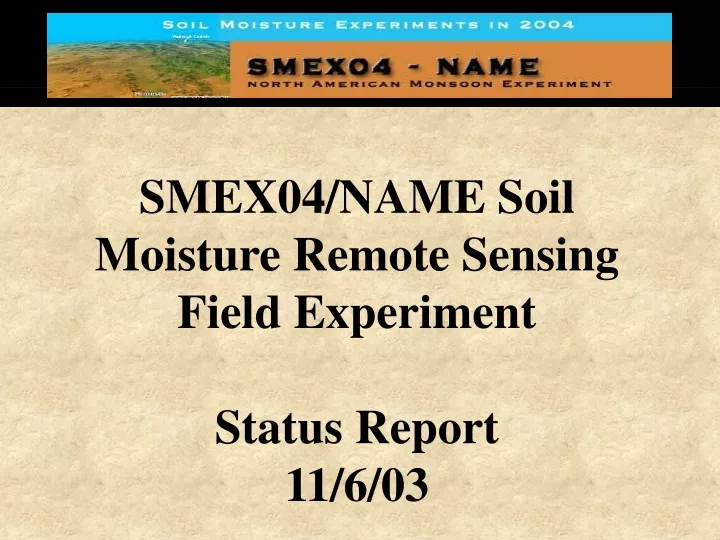 smex04 name soil moisture remote sensing field