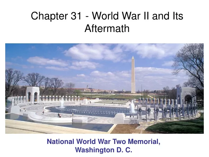 chapter 31 world war ii and its aftermath