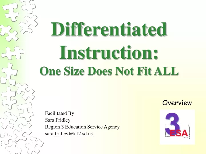 differentiated instruction one size does not fit all