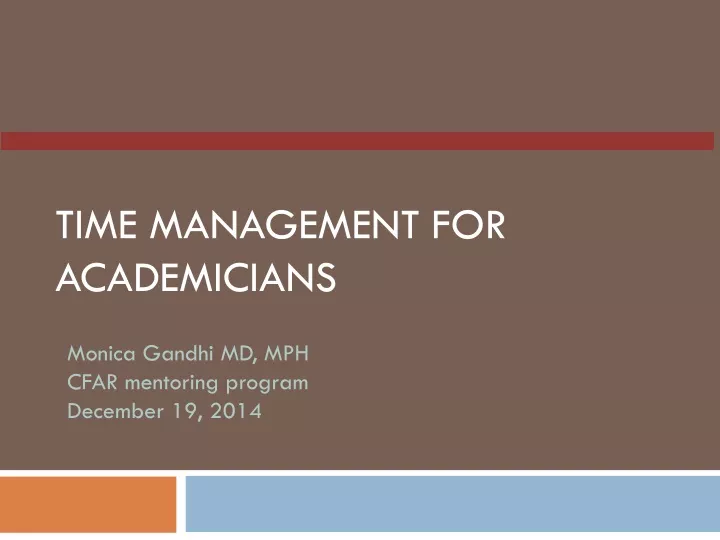 time management for academicians