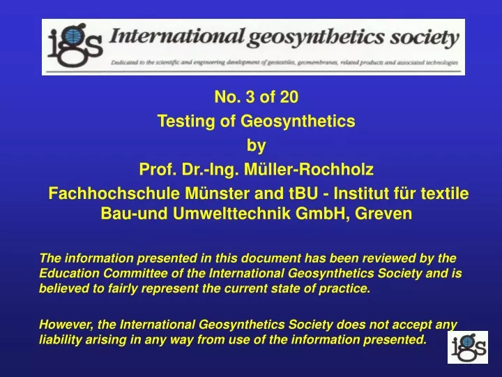 no 3 of 20 testing of geosynthetics by prof