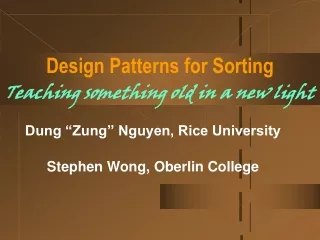 Design Patterns for Sorting Teaching something old in a new light