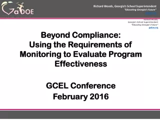 Beyond Compliance: Using the Requirements of Monitoring to Evaluate Program Effectiveness