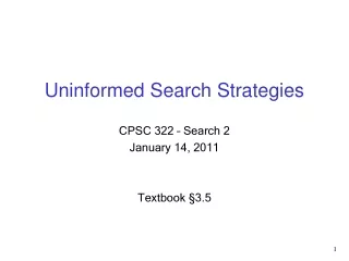 Uninformed Search Strategies