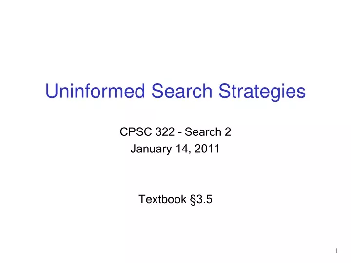 uninformed search strategies
