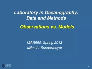 Laboratory in Oceanography:  Data and Methods