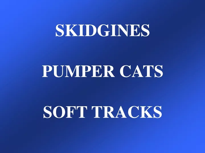 skidgines pumper cats soft tracks