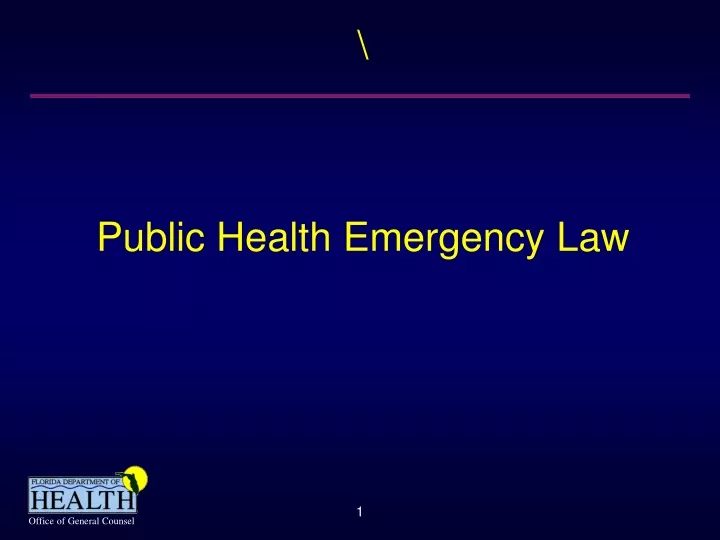 public health emergency law