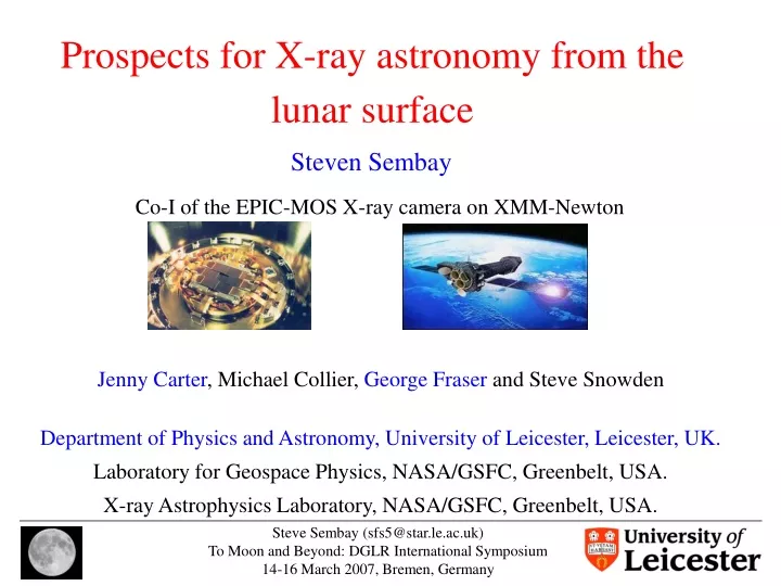prospects for x ray astronomy from the lunar