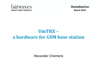 UmTRX – a hardware for GSM base station