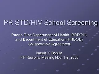 PR STD/HIV School Screening