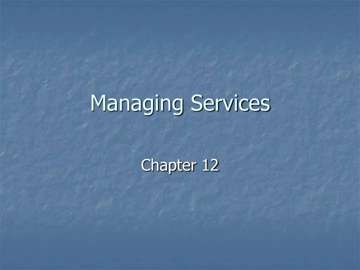 managing services