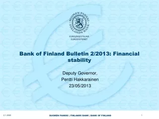 Bank of Finland Bulletin 2/2013: Financial stability