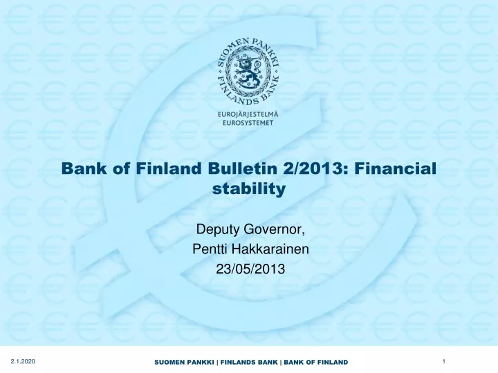 bank of finland bulletin 2 2013 financial stability