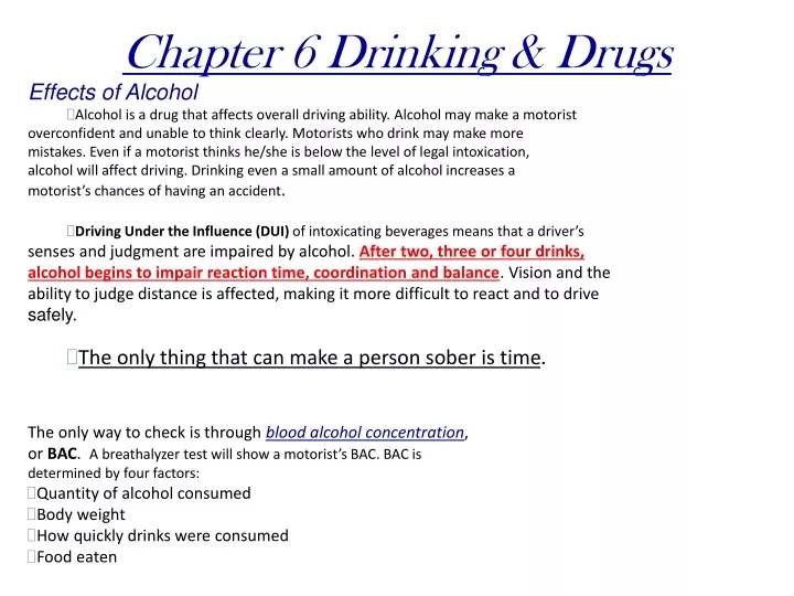 chapter 6 drinking drugs
