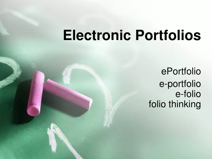 electronic portfolios