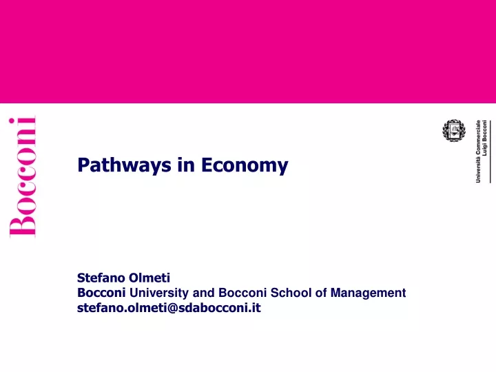 pathways in economy stefano olmeti bocconi