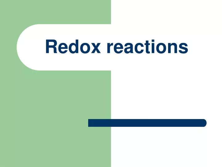 redox reactions