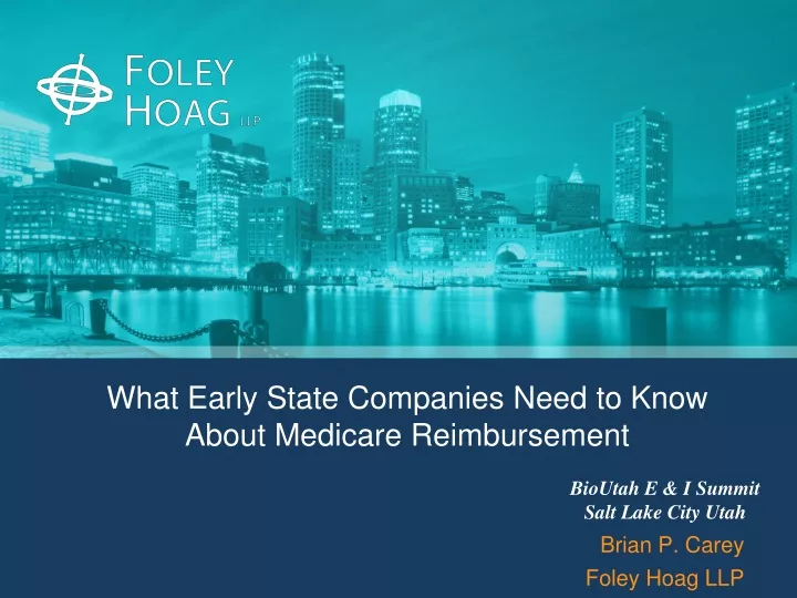 what early state companies need to know about medicare reimbursement