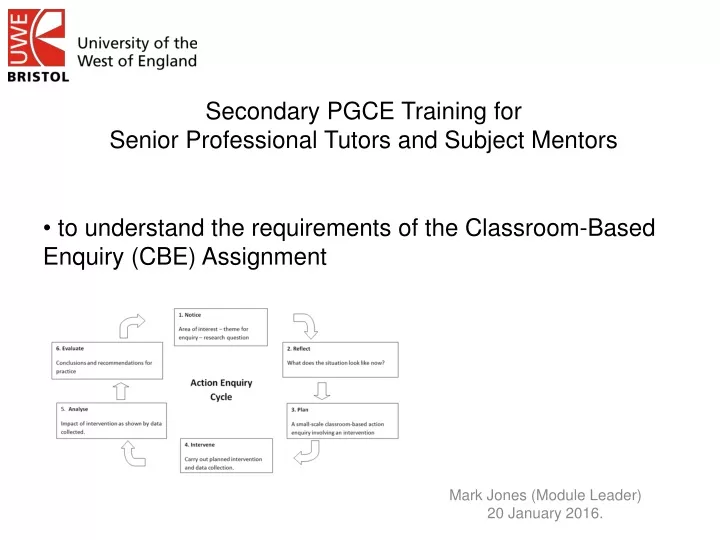 secondary pgce training for senior professional tutors and subject mentors