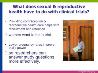 What does sexual &amp; reproductive health have to do with clinical trials?