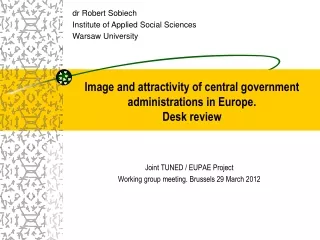 Image and attractivity of central government administrations  in Europe. Desk review