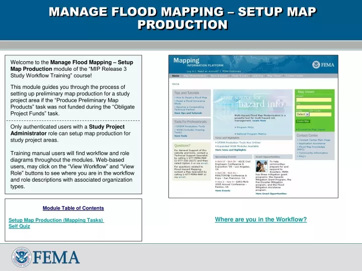 manage flood mapping setup map production