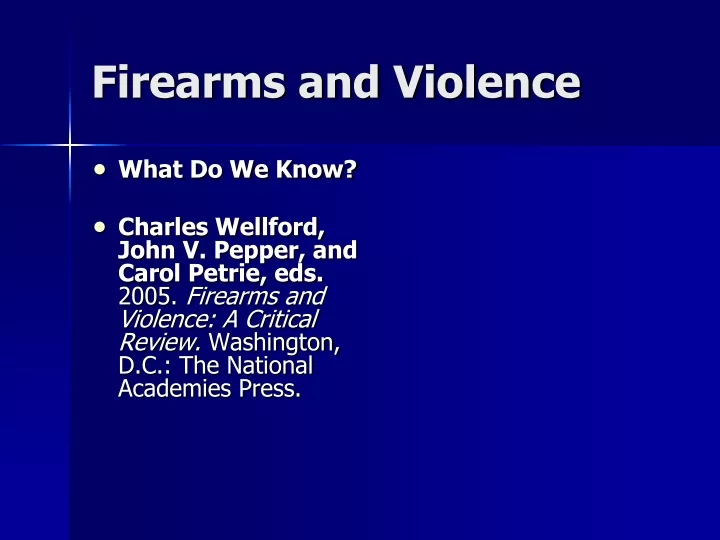firearms and violence