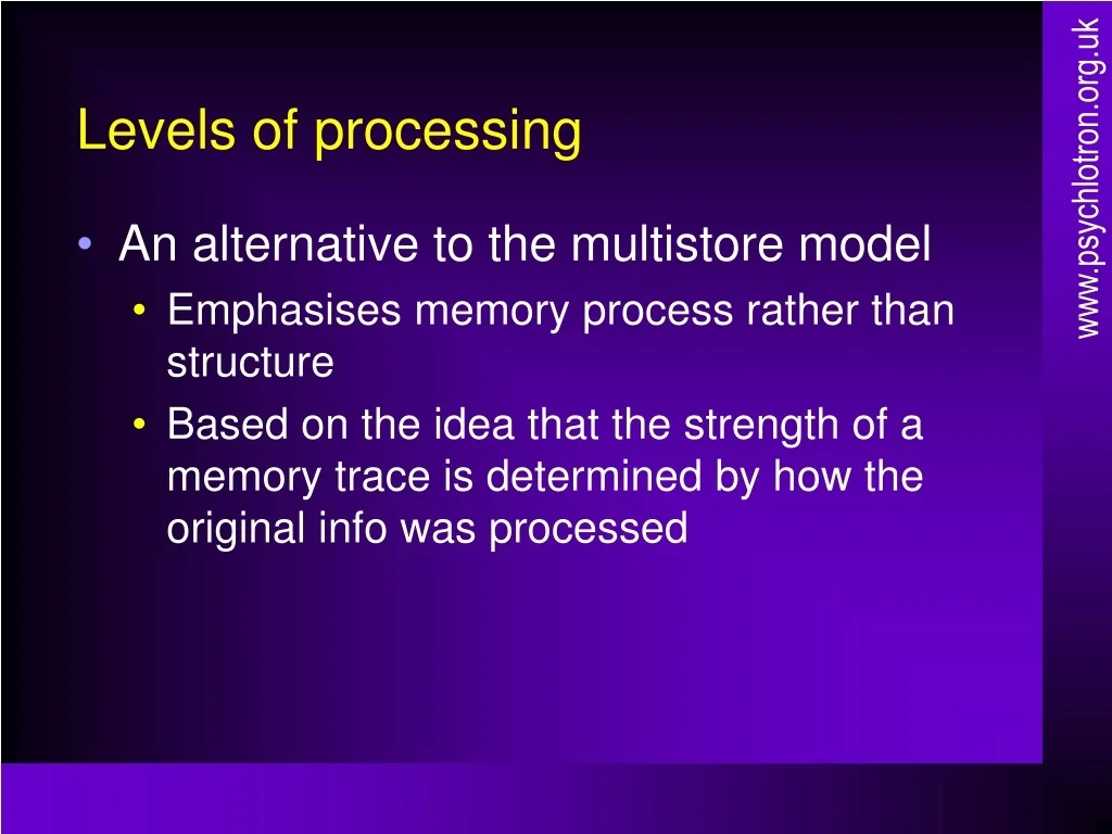 PPT - Levels of processing PowerPoint Presentation, free download - ID ...