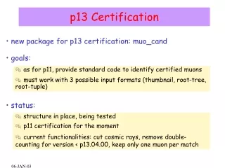 p13 Certification