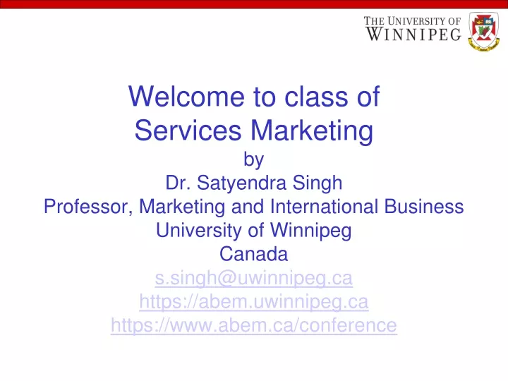 welcome to class of services marketing