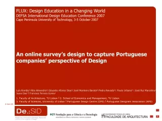 An online survey’s design to capture Portuguese companies’ perspective of Design