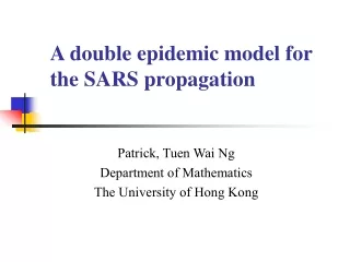 A double epidemic model for the SARS propagation