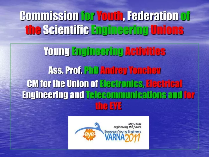 commission for youth federation of the scientific engineering unions