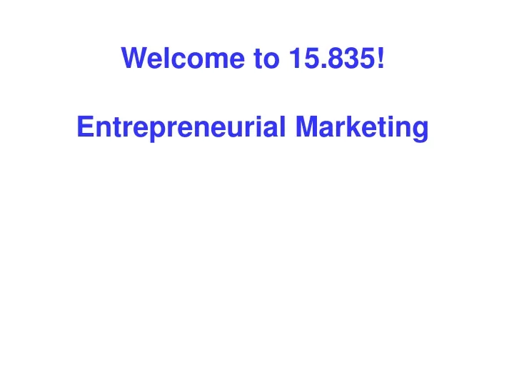 welcome to 15 835 entrepreneurial marketing