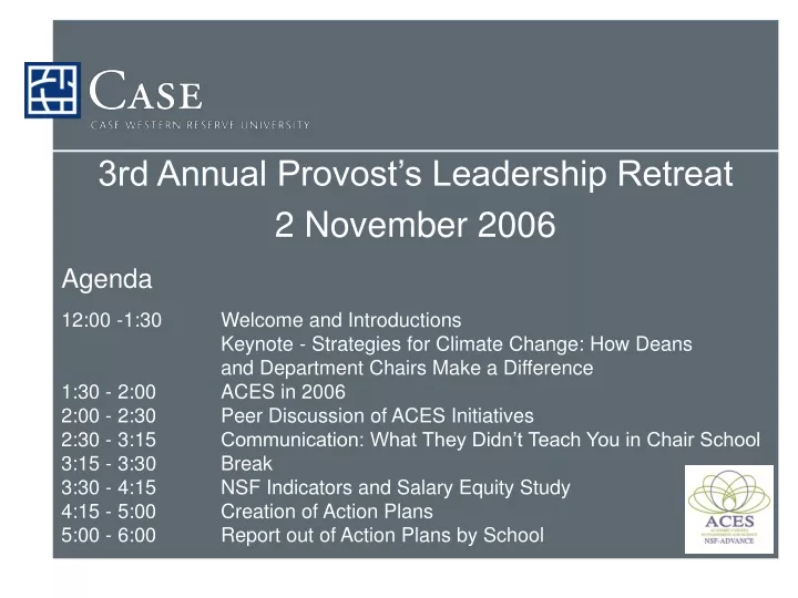 3rd annual provost s leadership retreat